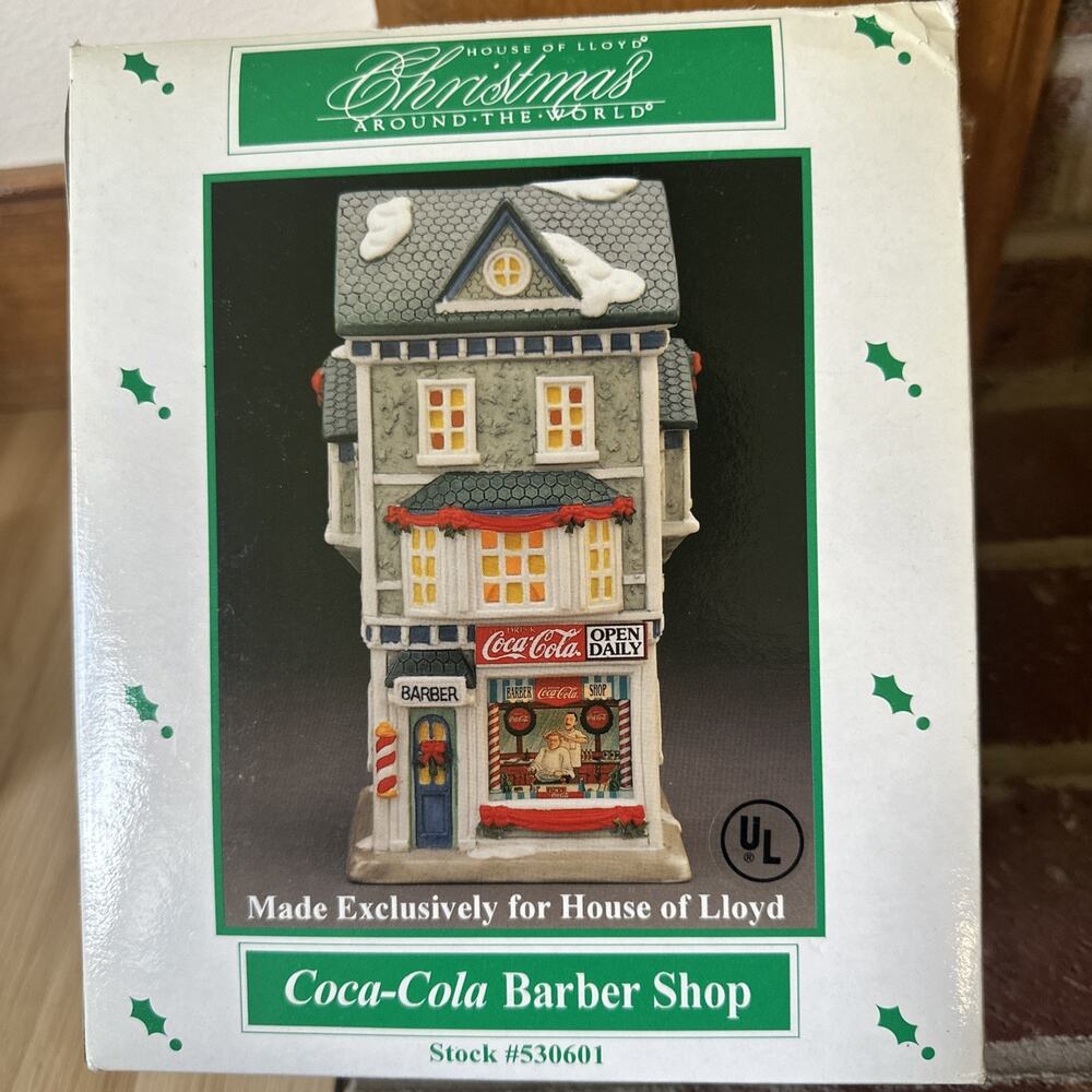 1995 House Of Lloyd Christmas Around The World Town Square Coca-Cola Barber Shop